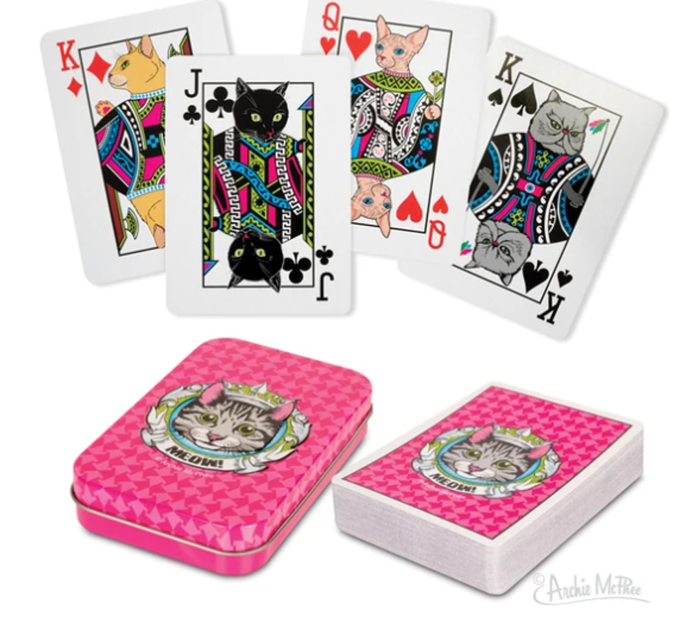 New Archie McPhee Cat Kitten Deck of Playing Cards Queen Hearts Kitty Game